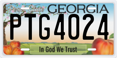 GA license plate PTG4024