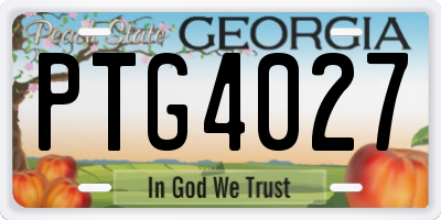 GA license plate PTG4027