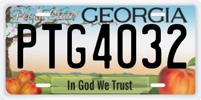 GA license plate PTG4032