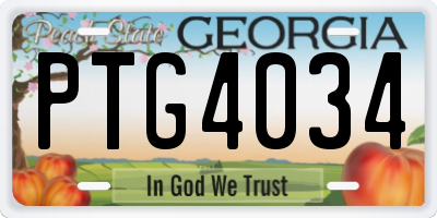 GA license plate PTG4034