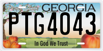 GA license plate PTG4043