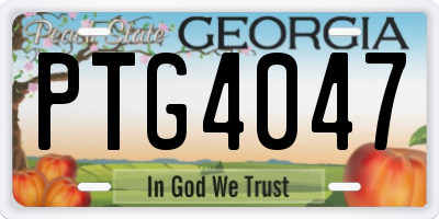 GA license plate PTG4047