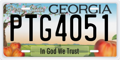 GA license plate PTG4051
