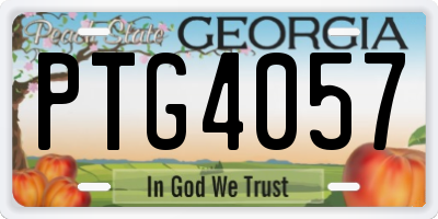 GA license plate PTG4057