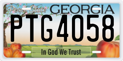 GA license plate PTG4058