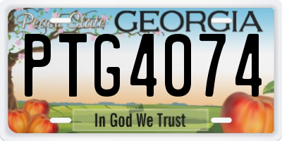 GA license plate PTG4074