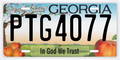 GA license plate PTG4077