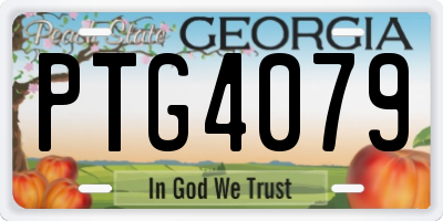 GA license plate PTG4079