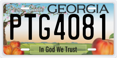 GA license plate PTG4081