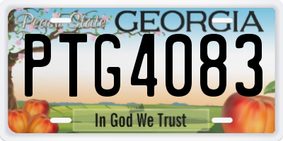 GA license plate PTG4083