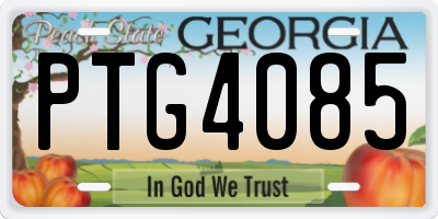 GA license plate PTG4085