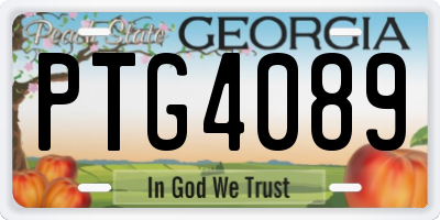 GA license plate PTG4089
