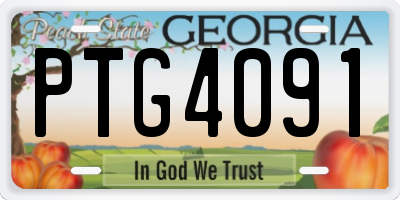 GA license plate PTG4091