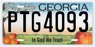 GA license plate PTG4093