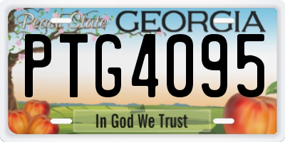 GA license plate PTG4095