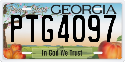 GA license plate PTG4097