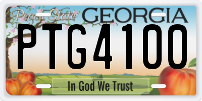 GA license plate PTG4100