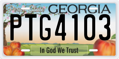 GA license plate PTG4103