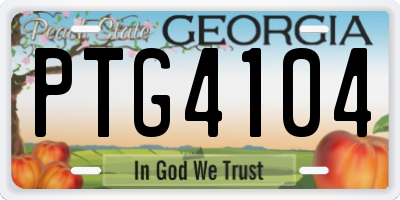 GA license plate PTG4104