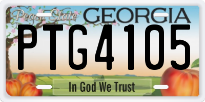 GA license plate PTG4105