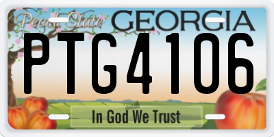 GA license plate PTG4106