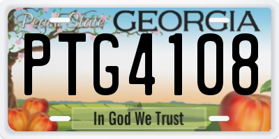 GA license plate PTG4108