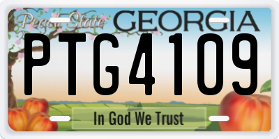 GA license plate PTG4109