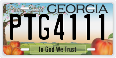GA license plate PTG4111