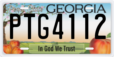 GA license plate PTG4112