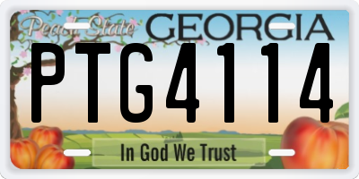 GA license plate PTG4114