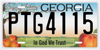 GA license plate PTG4115