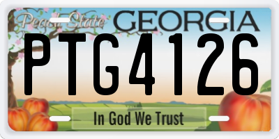GA license plate PTG4126