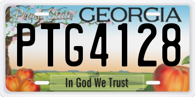 GA license plate PTG4128