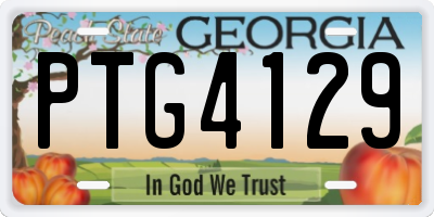 GA license plate PTG4129