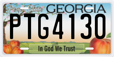GA license plate PTG4130