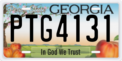 GA license plate PTG4131