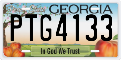 GA license plate PTG4133