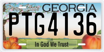 GA license plate PTG4136