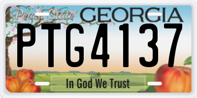GA license plate PTG4137