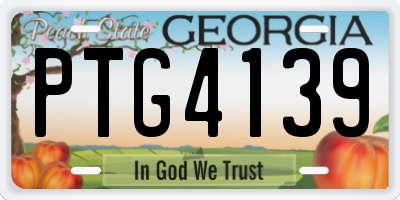 GA license plate PTG4139