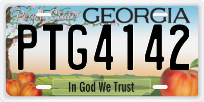 GA license plate PTG4142