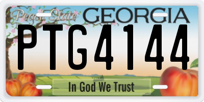 GA license plate PTG4144