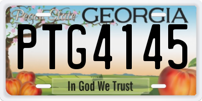 GA license plate PTG4145