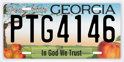 GA license plate PTG4146