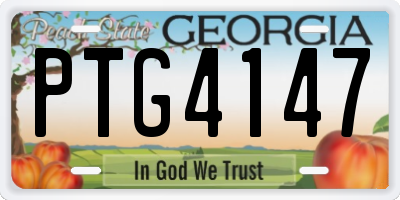 GA license plate PTG4147