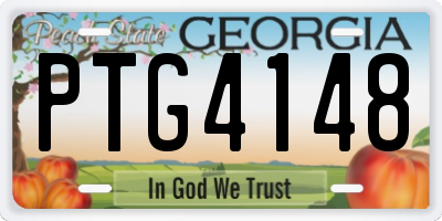 GA license plate PTG4148