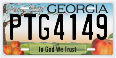 GA license plate PTG4149