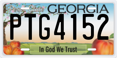 GA license plate PTG4152