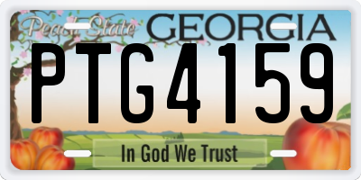 GA license plate PTG4159