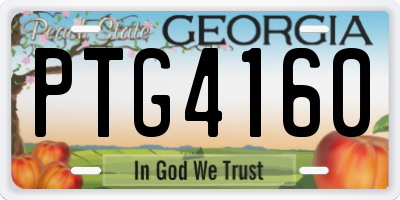 GA license plate PTG4160